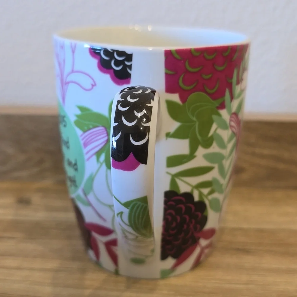 Pier 1 Imports Porcelain Floral Mug Cup